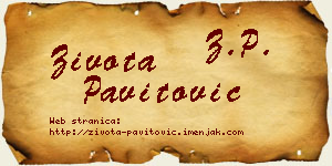 Života Pavitović vizit kartica